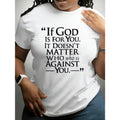 Women's T-Shirt Christian Faith If God Is For You Inspirational Quote Print Tee Religious Bible Verse Graphic Top Casual Church Outfit.
