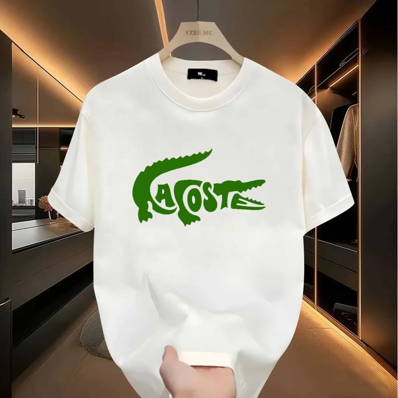 Crocodile pattern T-shirt, handsome, cool, good-looking, domineering, unisex, men's round neck street style summer and spring, casual, clothing, simple and trendy, party and outdoor activities