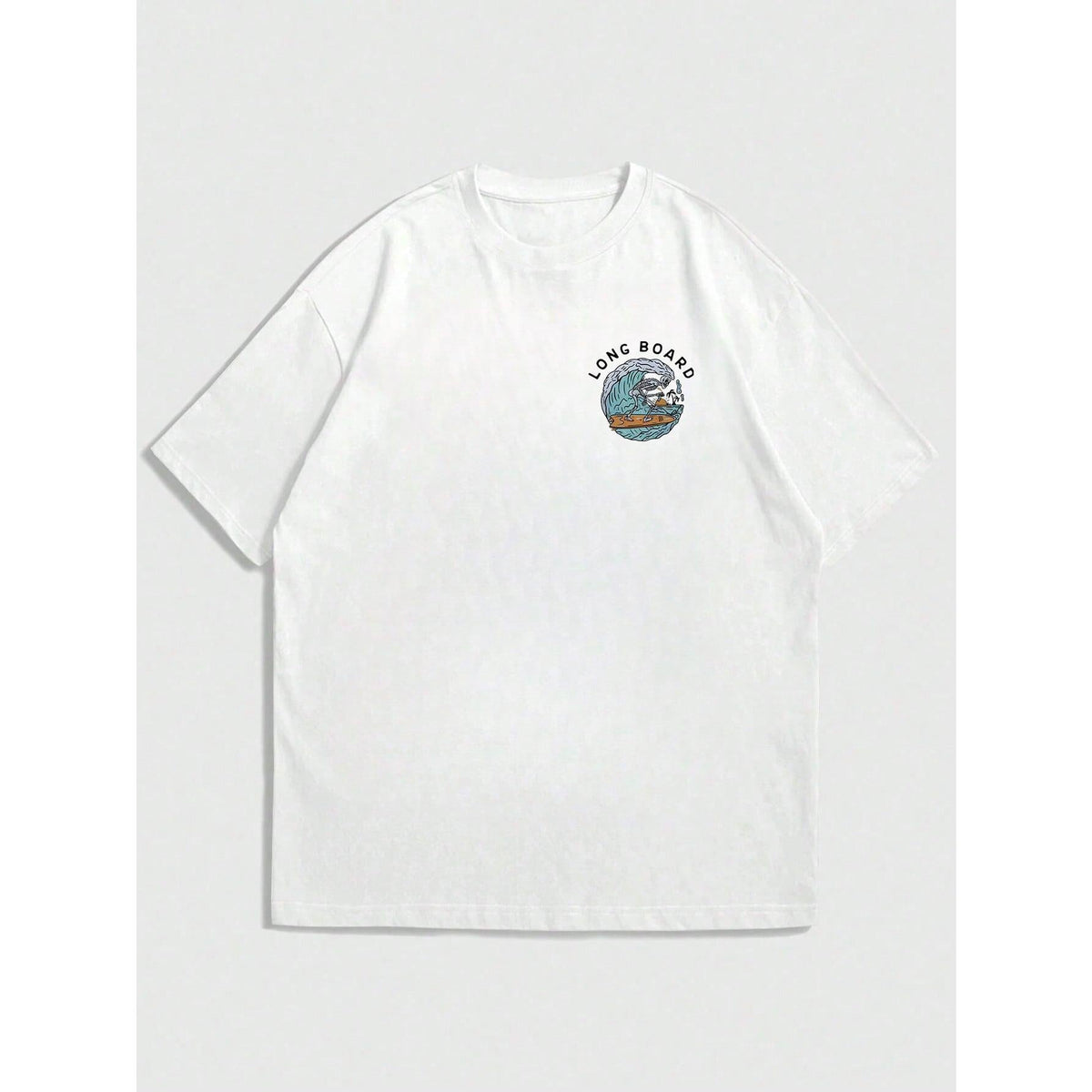 Men's Casual Beach Surfing Element Printed Short Sleeve T-Shirt, Comfortable & Breathable, For Summer Wear