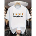 Women's Menswear Round Neck Short-Sleeve Cotton Casual T-Shirt - Comfortable Top for Sports Activities, Natural, Shortsleeve, Tshirt, Soft, Stripped Plaid, Regular Sleeve, Crew Neck, Athletic, Pullover Cut, Elegant