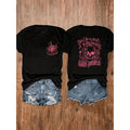 Skull Tee - Women’s Casual Crew Neck Top - Machine Washable