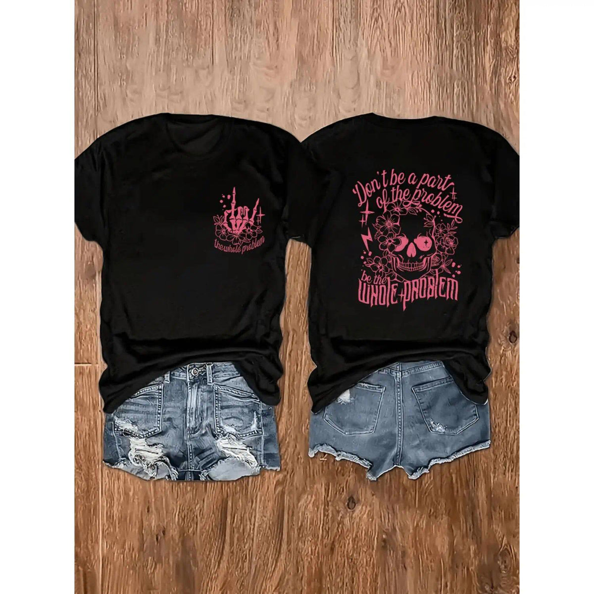 Skull Tee - Women’s Casual Crew Neck Top - Machine Washable
