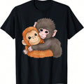 Cute Baby Monkey Named Punch Plush Hugging T-Shirt