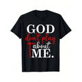 God Don't Play About Me Inspirational Faith T-Shirt, Black Crew Neck, Casual, Humor, Short Sleeve Top
