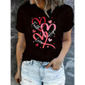 Valentine S Day Christian Faith Hope Love Hearts Religious 1 Pcs Women's Plus Size T-Shirt Funny Oversized Graphic Short Sleeve Tee Novelty 100% Polyester Versatile Shirt Casual Crew Neck Top 220g