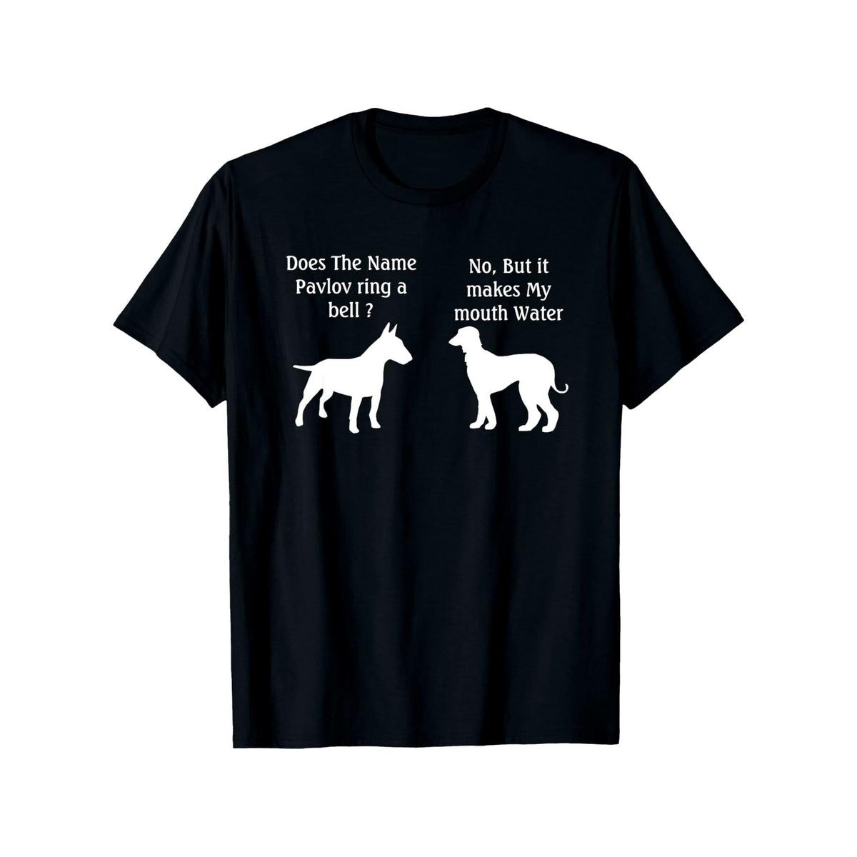 Women's Casual Round Neck Shortsleeve Cotton T-Shirt - "Does The Name Pavlov Ring a Bell" Funny Psychology Top, Black, S-5XL, All-Season Wear