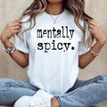 Tshirt Mentally Spicy, Mental Health Shirts, Mental Health Matters Shirt, Inspirational Shirts Women, Mental Health Awareness,Anxiety Shirt Workout Shirts Women,Round Neck Printed T-Shirt Graphic Tees Women Tops