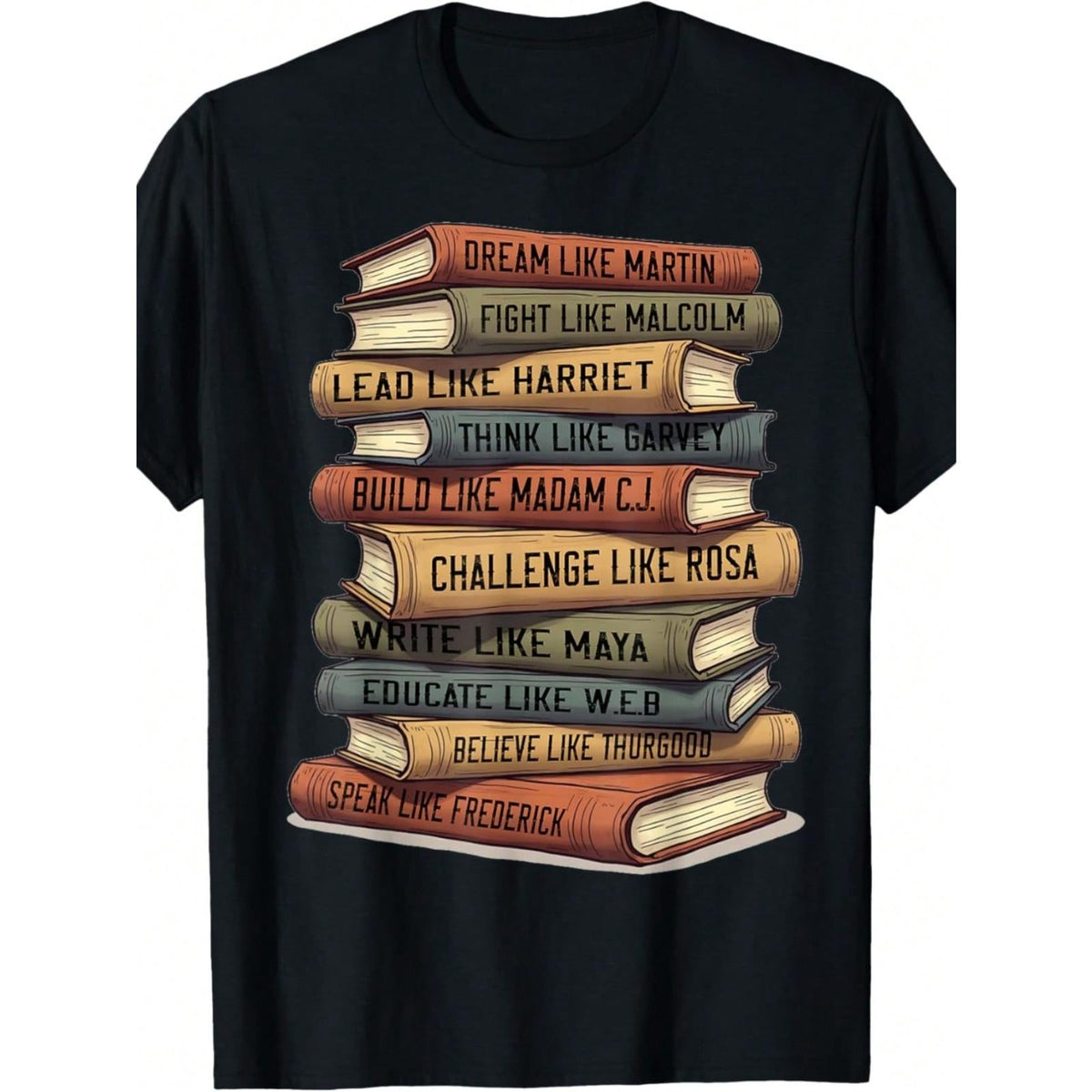 Menswear Short-Sleeve Graphic T-Shirt, Black History Month Civil Rights Theme with African American Leader Quotes (MLK Dream, Malcolm X Fight), Breathable Cotton Round Neck, Casual Streetwear, Educational Top for Teachers, Shortsleeve