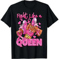 100% Cotton Afro Pop Rock, Hip Hop Black Women Breast Cancer Survivor Pink Ribbon TShirt
