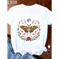 detailed moth under moon Women's Plus Size Sports Short Sleeve T-Shirt