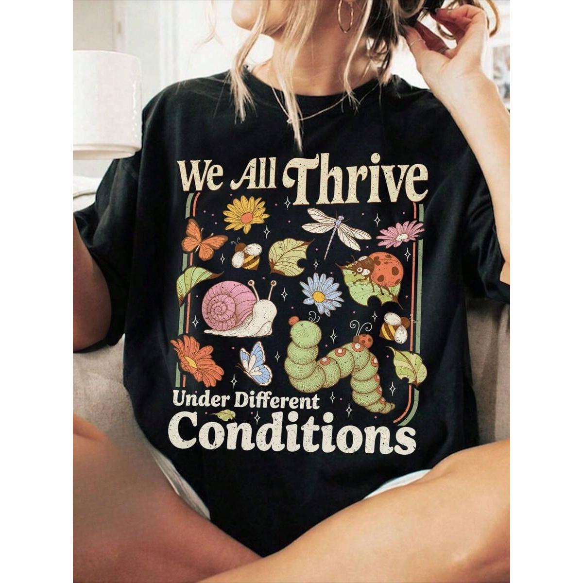 Special Education Teacher Shirt, Mental Health TShirt, We Are Thrive Under Different Conditions Unisex Short Sleeve Classic Heavy  T Shirt Printed Graphic Tee
