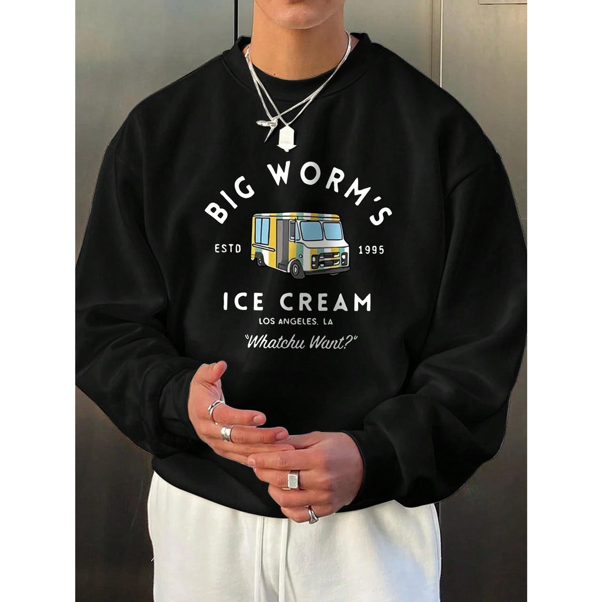 Men's Letter Print Round Neck Long Sleeve Slim Fit Casual Lightweight Sweatshirt, Spring/Autumn
