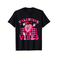 Checkered Valentine Vibes Valentines Day Girls Womens T-Shirt, Suitable for Mens & Womens Outdoor T-Shirt, 100%cotton, S-XXXXXL