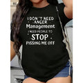 Women's Letter Print  T-Shirt Oversized Graphic Short Sleeve 1 Pcs Tee Novelty 100% Polyester Shirt Casual Crew Neck Top 220g