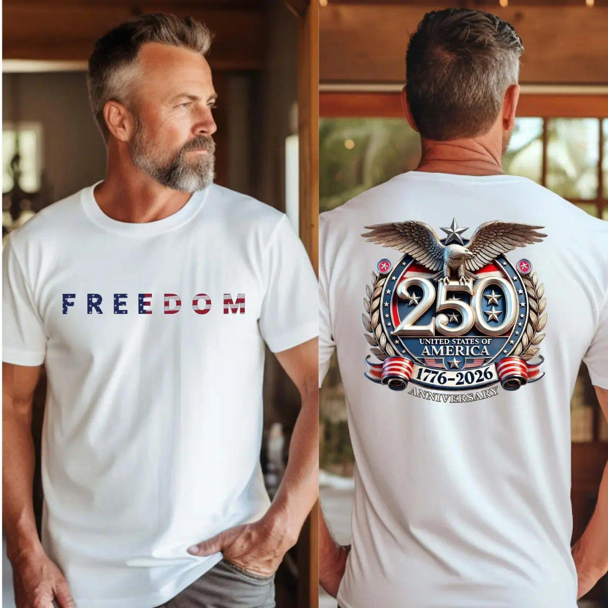 Freedom 250th Anniversary Shirt, USA 250 Years Independence Apparel, 1776–2026 America Anniversary, Patriotic Freedom - LORA ATCHER