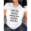 Women Casual Short Sleeve Tee 1 Pcs 100% Heavy Cotton - Comfortable Crew Neck, Soft Adorable Tees Tops