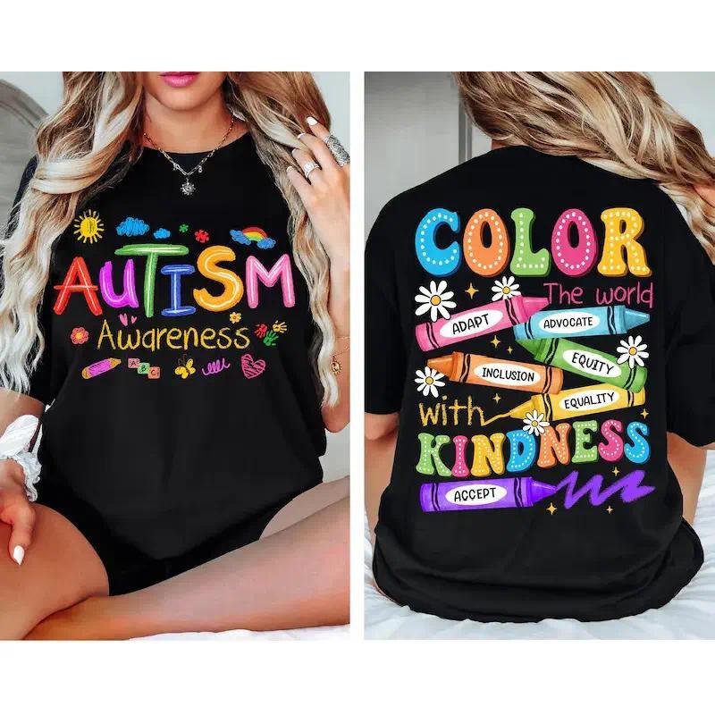 Autism Awareness T-shirt: 2-sided Print, SPED Teacher T-shirt, Special Education T-shirt, Brushstroke Autism T-shirt