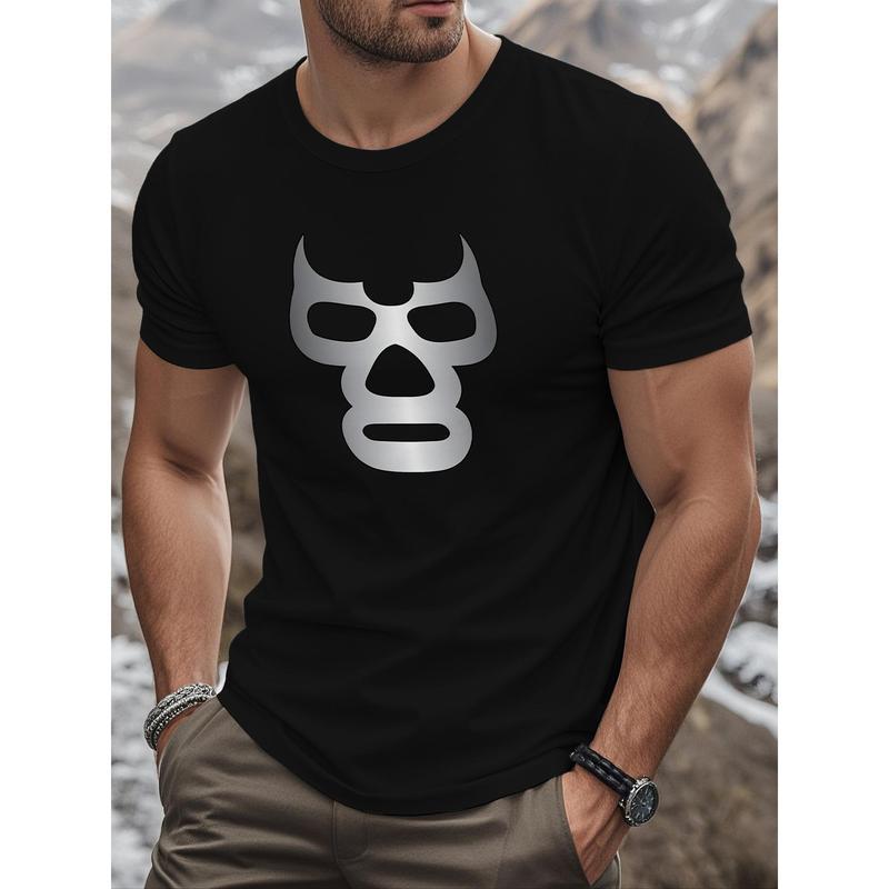Men's fully printed short-sleeved T-shirt - summer casual crew neck shirt, light and breathable, fashionable full coverage design, suitable for outdoor wear