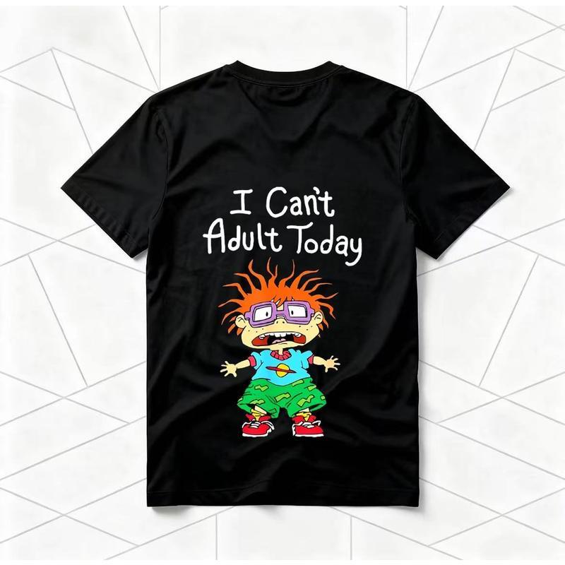 "I Can't Adult Today" American Retro Black Short-Sleeved Unisex T-Shirt