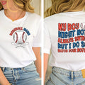 “My Boy Might Not Always Swing” Baseball Mom T-Shirt | Funny Sports Mama Tee | 100% Cotton Crew Neck | Mother’s Day Gift for Baseball Mom