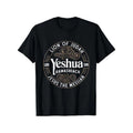 Yeshua Hamashiach Hebrew Lion of Judah Jesus The Messiah T-Shirt - Black with He
