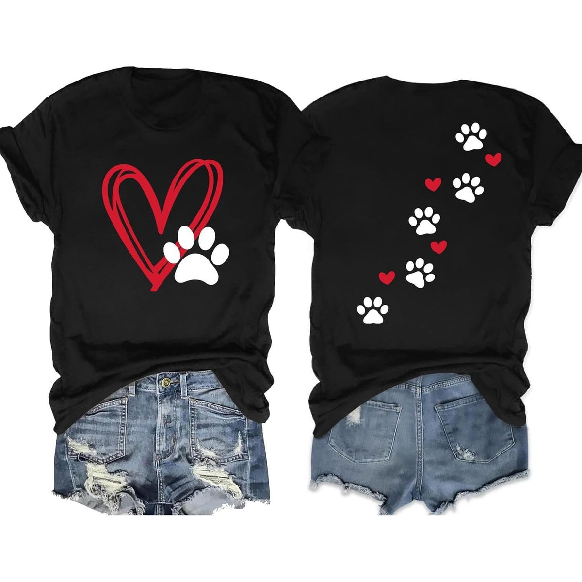 Valentines Shirts for Women: Love Heart Tshirt Red Heart Graphic Tee Casual Tops