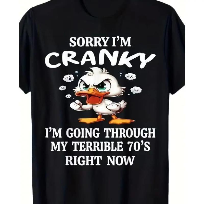 Funny 70s Duck Graphic Tee, 100% Cotton Casual Crew Neck Outfit, Unisex Couple Fashion Top, Cute Retro Style, Best Valentine’s Day Gift For Him Her, Perfect Gift For Boyfriend Girlfriend Husband Wife