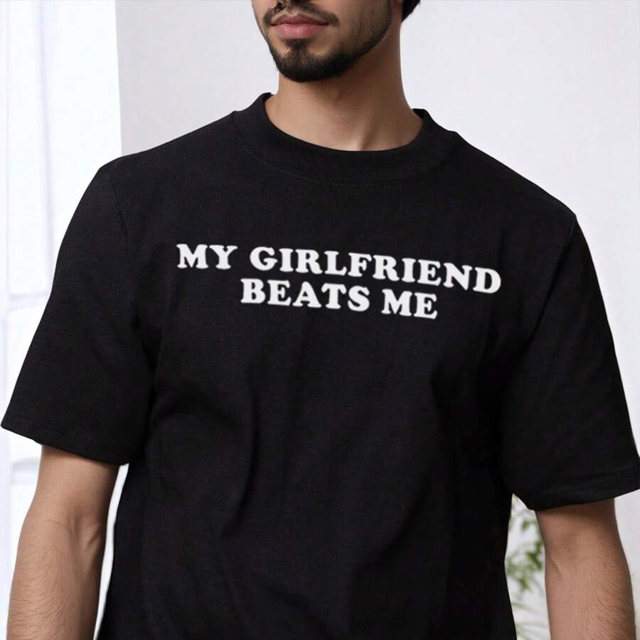 My Girlfriend & Me Funny Graphic Tee Couple Matching Hip Hop Oversized T-Shirt