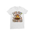 Women'S Funny "Let'S Get Toasted" Toast & Toast Graphic T-Shirt - Soft Breathable Short Sleeve Round Neck Casual Tee with Toast Print, Machine Washable Top for Parties, Casual Attire & Gifts - Funny Foodie Apparel for Women