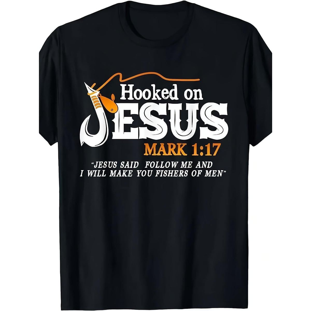 Men Plus Size Fishers Of Men T-Shirt | Vintage Streetwear Relaxed Fit Christian Graphic Tee, Soft Breathable Casual Church Apparel For Easter & Casual Attire, Parties, Beach & Sports, Outdoor Clothing