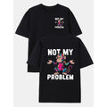 Not My Problem, a Stylish Men'S T-Shirt Featuring a Double-Sided Monkey Print, Suitable for Casual Home Wear
