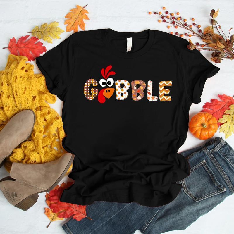 Gobble Gobble Thanksgiving T-shirt, Thanksgiving Family Shirt, Funny Thanksgiving Tee, Thanksgiving Dinner, Pumpkin Tee, Fall Shirt, Thankful Shirt