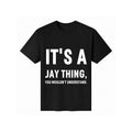 Women's Casual Camouflage Short-Sleeve Anti-Wrinkle T-Shirt with "I'm Jay Doing Jay Things" Funny Slogan, Stylish Top for Christmas Gifting