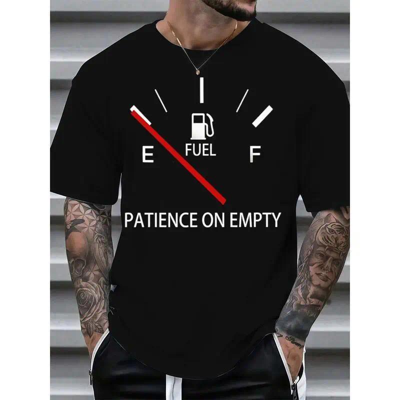 Casual Slim Fit Classic Black Short Sleeve T-Shirt - Men's Comfortable Cotton Crew Neck with Tag Label Graphic