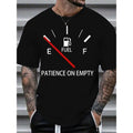 Casual Slim Fit Classic Black Short Sleeve T-Shirt - Men's Comfortable Cotton Crew Neck with Tag Label Graphic