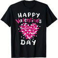 Happy Valentine'S Day Love Heart Funny Vday Men Women Boys Girls T-Shirt, Suitable for All Men And Women Outdoor Short-Sleeved T-Shirts in All Seasons, Ready to Wear 100% Cotton, S-XXXL