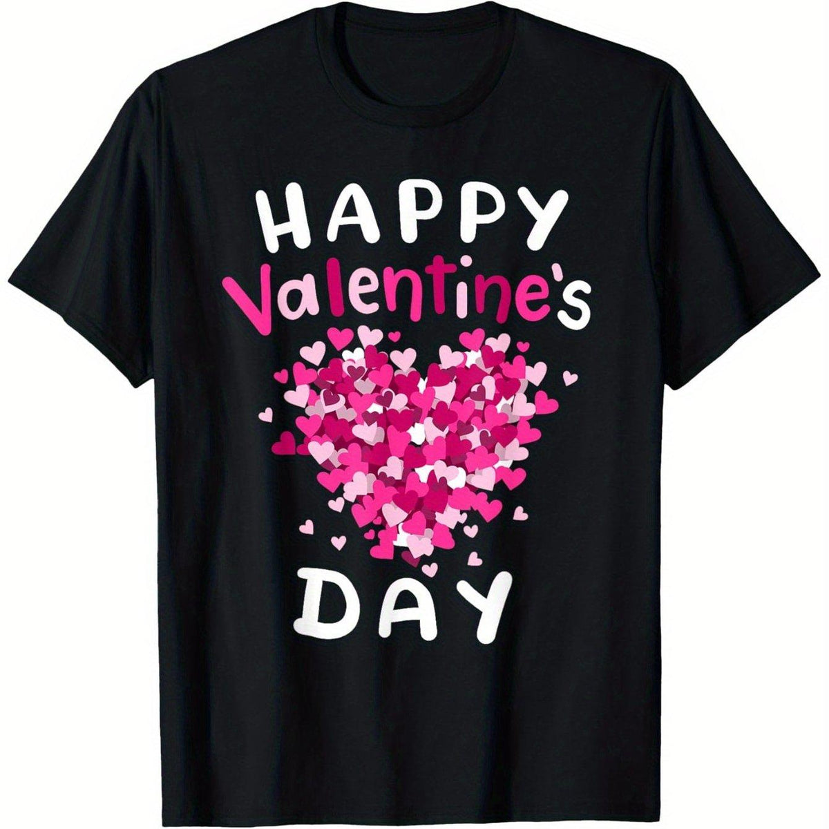 Happy Valentine'S Day Love Heart Funny Vday Men Women Boys Girls T-Shirt, Suitable for All Men And Women Outdoor Short-Sleeved T-Shirts in All Seasons, Ready to Wear 100% Cotton, S-XXXL