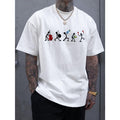 Men's Casual Tops, Retro Music Player Graphic Print Shortsleeve Round Neck T-Shirt for Daily Wear & Travel, Natural, Cotton, Sports, Multi-Size, Crew Neck, Elegant, Custom Prints, Non-Irritating, Stripes/Plaids, 2Xl, 3Xl