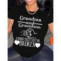 Plus Size Fist Bump Design Print Neck Casual T-Shirt
