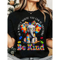 Elephant Autism Awareness Puzzle Pieces Be Kind In A World Where You Can Be Anything Women's T-Shirt,Perfect For Daily Wear, Outdoor Activities, Travel And Casual Style