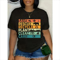 100% Cotton Save Rescue Recycle Plant Clean Care Earth Day Animal Planet T-Shirt