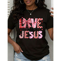Love Like Jesus Valentine Shirt Women Red Plaid Heart Pattern Christian Tshirt For Women Faith Inspired Valentine Day Gift Top