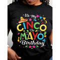 Women's T-Shirt Cinco De Mayo Fiesta Pattern Casual, Crew Neck Short Sleeve Tee, Perfect For Birthday Gift Suitable For All Season Wear, Everyday Outdoors
