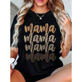 Plus Size "MAMA" Print Round Neck T-Shirt, Casual Short Sleeve T-Shirt For Women, Spring/Summe
