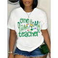 One Lucky Teacher T-Shirt - St. Patrick's Day Shirt For Women, Fun Irish Holiday Top, Rainbow And Clover Design, Casual Short Sleeve Tee For Teachers, Festive Green Print Gift For Educators