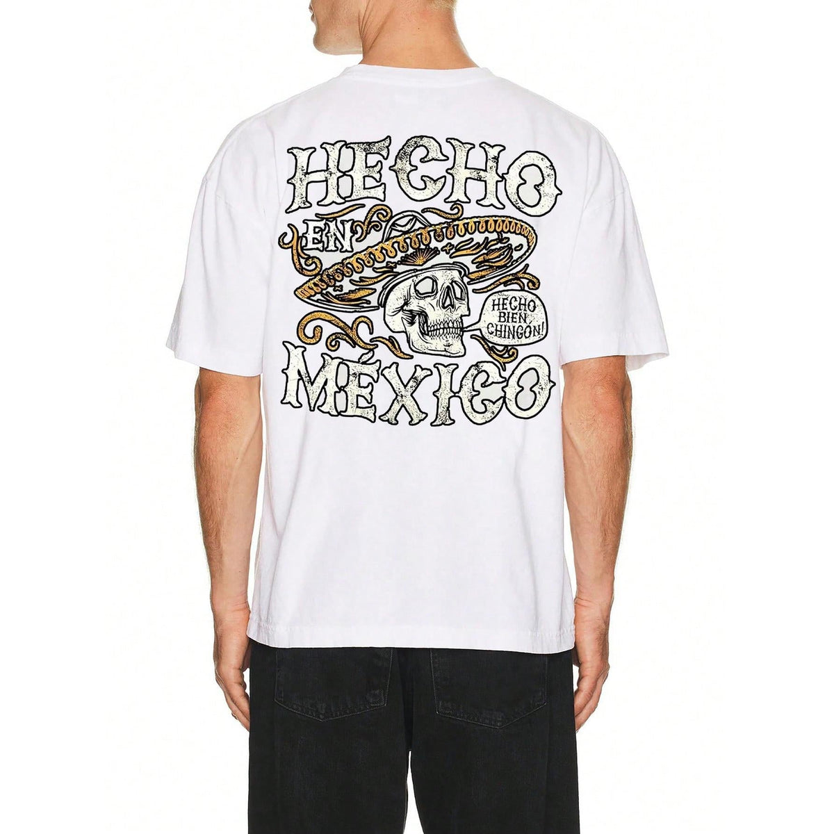 Made In Mexico Graphic Print 100% Cotton T-Shirt Mens T-Shirt, Summer And Spring Short Sleeve Crew Neck Casual Tops, Mens Clothing