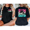 Sun Sand Salt Beach Shirt, Retro Shirt, Trendy Beach Shirts for Women, Summer Vacation Shirts, Womens Oversized Beach Shirt