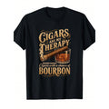 Cigars Are My Relax Weekend Forecast Bourbon Apparel T-Shirt[Cool Design] Street Trending Style Women's Tee Comfortable Cotton Round Neck Shorts Same Gender Design And Sleeves Men's T Shirts