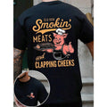 Men Clothes, Cartoon Funny Letter Print Round Neck Short Sleeve Casual T-Shirt, Cute, Humorous,   For Men