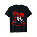 Fashion  , Happy Valentine's Day Funny Valentine's Day Quotes Retro  Printed T-Shirt, Men's Casual Comfortable Summer T-Shirt, Men's Short Sleeve Top, Suitable For Daily Activities Birthday Gift Valentine's Day Gift For Men Classic Versatile
